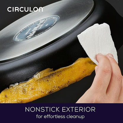 Circulon Symmetry Hard Anodized Nonstick Frying Pan Set / Skillet Set - 10 Inch and 12 Inch, Black
