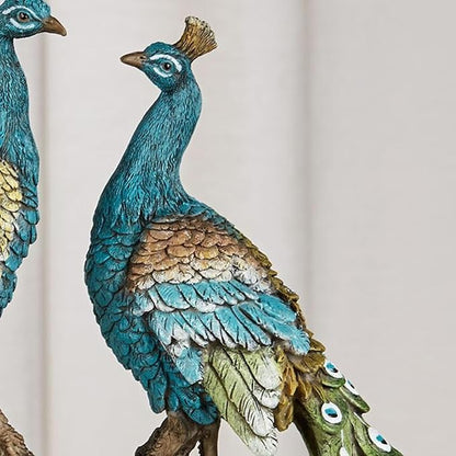 Touch of Class Ardent Peacock Realistic Table Sculpture | Elegant Decor for Bedroom, Living Room, Office Desk