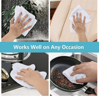 HOMEXCEL White Microfiber Cleaning Cloth 600 Pack, Microfiber Towel for Cars, Lint Free, Scratch-Free, Highly Absorbent, and Cleaning Rags for House, Window and Glass, Cars, TV Screen 11.5 X11.5 inch