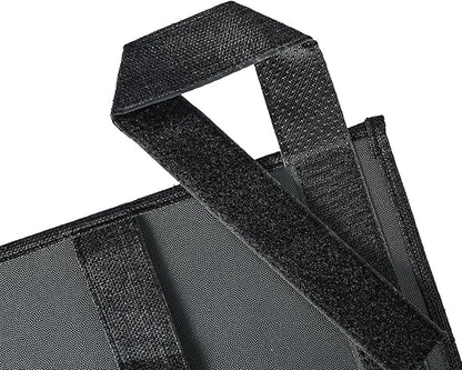 Zafit Linen Bedside Caddy, Bedside Storage Organizer for Hospital Beds, College Dorm Rooms or Baby Bed (4 Pockets-Black)