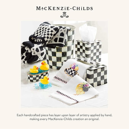 MACKENZIE-CHILDS Tissue-Box Cover, Tissue Holder for Home Decor, Black-and-White Courtly Check, Square