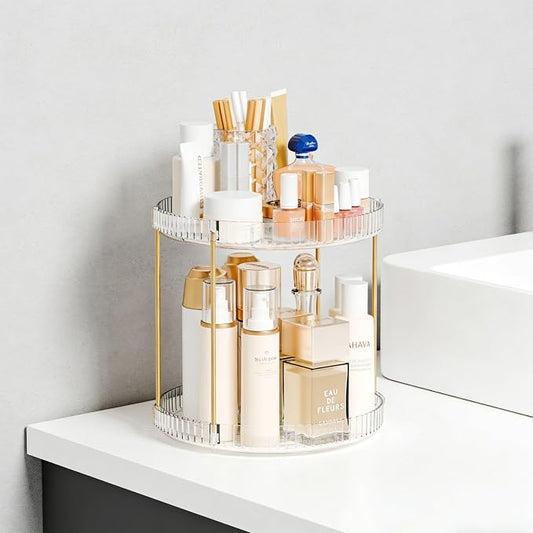 Yieach Acrylic 360 Rotating Makeup Organizer and Perfume Organizer (2 Tier)
