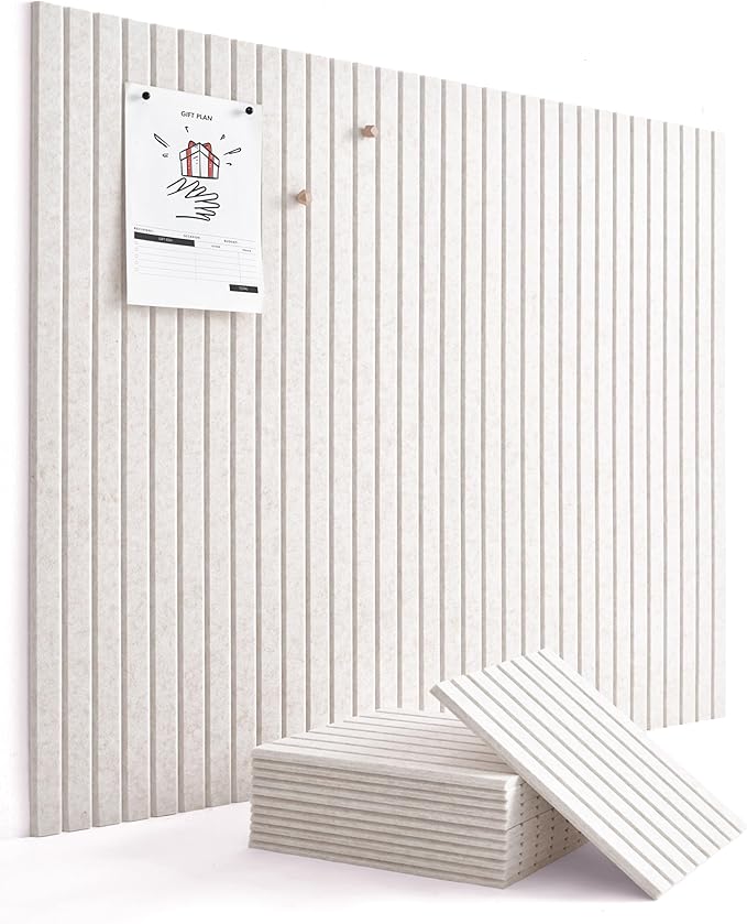 Large Bulletin Board 48"x36" - Office Wall Organizer, Replace your Old Cork Boards for Walls for Office Decor -12-pack Felt Wall Panels to Use in Home Office Decor, Classroom Decor (Limestone)