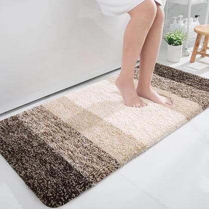 OLANLY Large Bathroom Rugs Mat 45x27, Extra Soft Absorbent Microfiber Bath Rugs, Rubber Backing, Quick Dry, Washable Bath Mats for Bathroom Floor, Tub and Shower, Home Decor Accessories, Light Brown