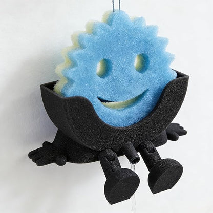 Peeing Scrub Sponge Holder with Drainage, 3D Print Cute Hanging Holder for Sponges, Brushes and Soaps, Countertop Funny Rack for Kitchen and Bathroom Sink