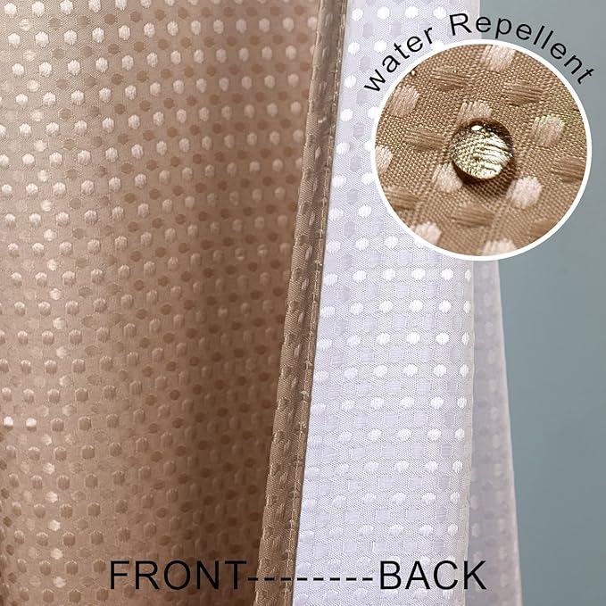 Brown Shower Curtain for Men Set with Hooks Waffle Weave Waterproof Textured Fabric Cloth Ombre Western Beautiful Shower Curtains for Bathroom Cabin Restroom,Espresso Chocolate Brown Tone,72 Inch