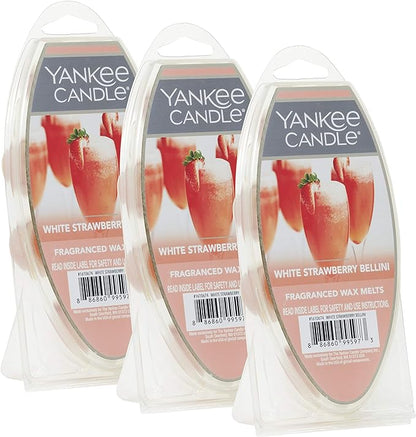 Yankee Candle White Strawberry Bellini Wax Melts 3 Packs of 6 (18 Total)