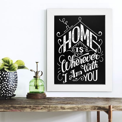 Loddie Doddie Magnetic Chalkboard Sign - 11 x 14 in, White Frame, Mounting Hardware - Easy-Erase Message Center - Magnetic Bulletin Board for Photos - Chalk Board Calendar for Wall Organization