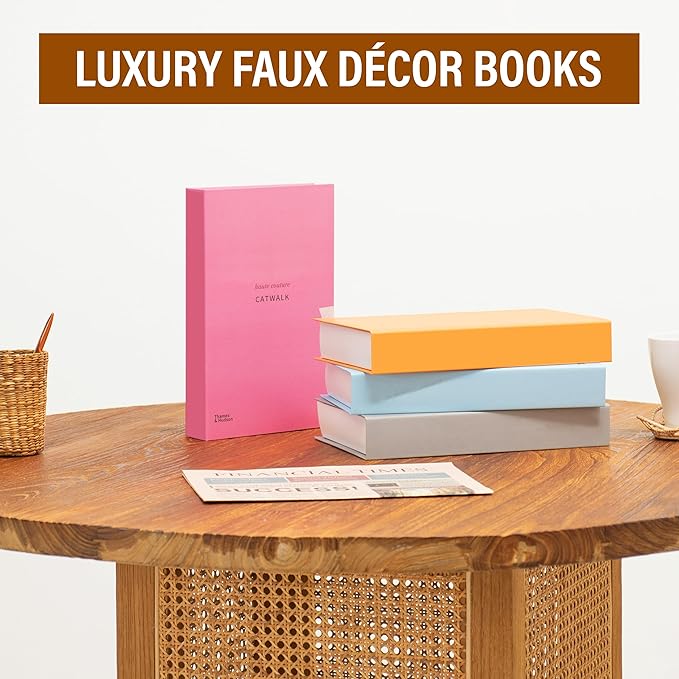ICON Large | 4 PCS Faux Decorative Books for Home Decor | Not Real Books (Cardboard Boxes) | Coffee Table, Shelf Styling & Modern Aesthetic Accent Pieces for Living Room