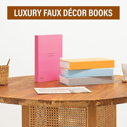 ICON Large | 4 PCS Faux Decorative Books for Home Decor | Not Real Books (Cardboard Boxes) | Coffee Table, Shelf Styling & Modern Aesthetic Accent Pieces for Living Room