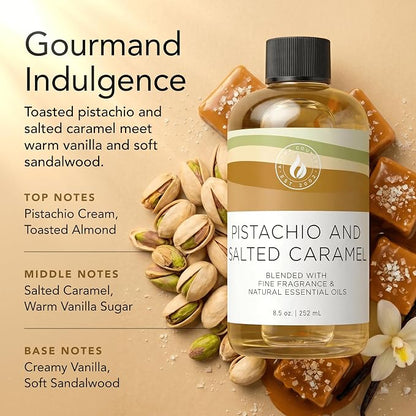 Aroma Country Pistachio & Salted Caramel Diffuser Oil - Luxury Dessert-Inspired Fragrance Oil, Home Aroma for Diffusers & Room Spray - Premium Aromatherapy Oils & Home Scent (4 Fl Oz)