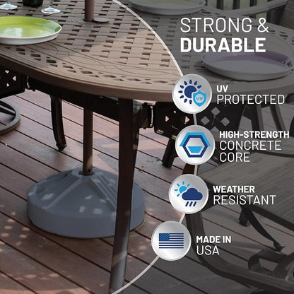 US Weight Durable 50 Pound Fillable Umbrella Base Designed to be Used with a Patio Table