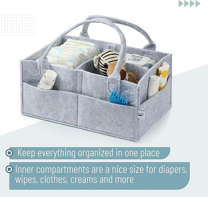 Mr. Pen- Baby Diaper Caddy Organizer, Gray, Large, Nursery Storage Bin and Car Organizer for Diapers and Baby Wipes