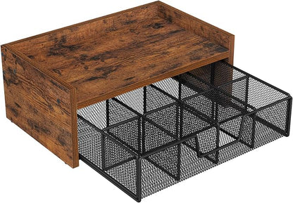 YINMIT Tea Bag Organizer, Tea Bag Holder with Drawer, Wood Tea Box Organizers and Storage Chest, Tea Station Chest Display for Countertop Kitchen, Office