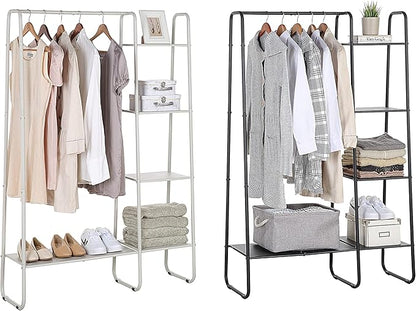 SunnyPoint Freestanding Clothes Garment and Accessories, Organizer Closet Rack (BLK)