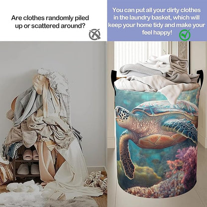 Cute Octopus Laundry Hamper Large Canvas Fabric Lightweight Storage Basket/Dirty Clothes Collapsible Waterproof for College Dorms, Boys and Girls Bedroom,Bathroom