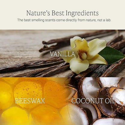 Fontana Candle Co Wood Wick Beeswax Jar Candles, Pure Vanilla - Made with Coconut Oil & Pure Essential Oils – Clean Burn, Long Lasting and Non-Toxic Candles for Home & Room Decor