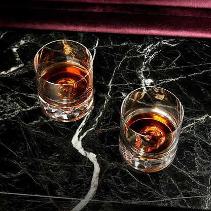 NUDE Whiskey Glasses Set of 4 SOF – 8.5 oz Premium Lead-Free Crystal Old Fashioned Rocks Glasses for Whisky, Scotch & Bourbon – Heavy Base, Dishwasher Safe, Gift Boxed Barware Luxury Gift Set