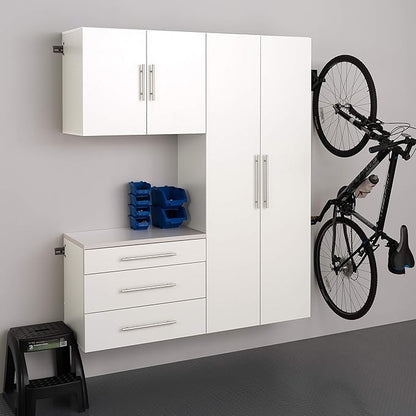Prepac HangUps 30" Large Garage Cabinet, Bathroom Cabinet Wall Mount, Ideal for Garage, Kitchen and Laundry Organization 30" W x 72" H x 16" D, White