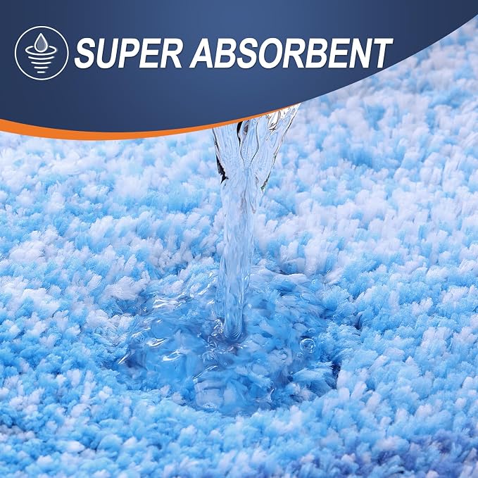 OLANLY Bathroom Runner Rugs Mat 47x20, Extra Soft Absorbent Microfiber Bath Rugs, Rubber Backing, Quick Dry, Long Bath Mats for Bathroom, Tub and Shower, Home Decor Accessories, Light Royal Blue