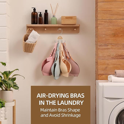 ZEDODIER 2 Pack Tank Top Hanger, Rotatable Bra Organzier for Closet, Max 48 Storage Capacity Sport Bra Holder, Space Saving Closet Organizers and Storage, Natural