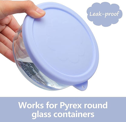 2 Cup Silicone Replacement Lids Storage Cover for Pyrex 7200-PC Glass Bowls (Container not Included) 4 Pack Microwave, Dishwasher and Freezer Safe