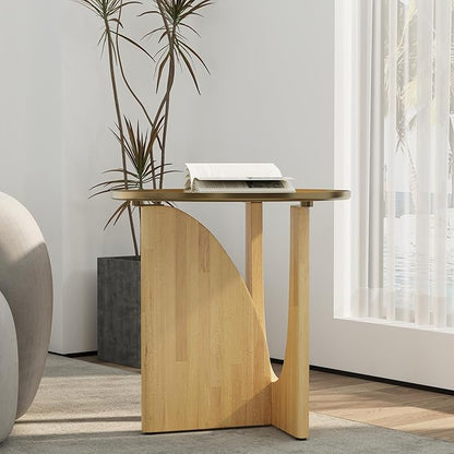 ACEDÉCOR Solid Wood Coffee Table Set with End Table, Luxurious Brushed Gold Coffee Tables 2 in 1, Nesting Coffee Table Set for Living Room Apartment