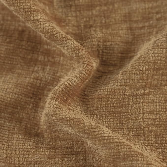 CaliTime Throw Pillow Covers Decorative 24 X 24 Inches Pack of 2 Cozy Chenille Cushion Cases for Couch Sofa Bed Living Room Home Apricot Brown