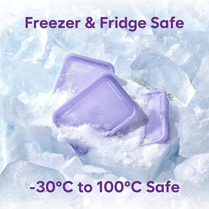 Twist-Release Freezer Containers,10 Pack Flexible When Frozen | Anti-Break, BPA-Free, Stackable | Made in Korea