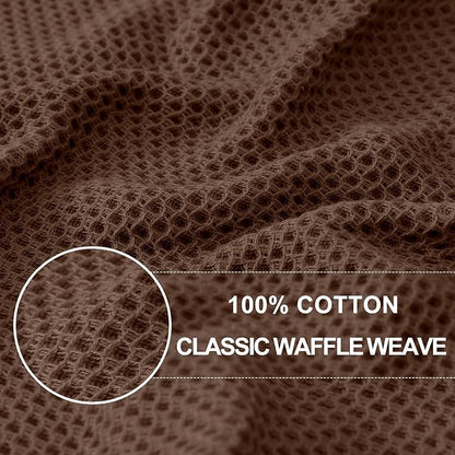 Homaxy 100% Cotton Waffle Weave Kitchen Dish Towels, Ultra Soft Absorbent Quick Drying Cleaning Towel, 13 x 28 Inches, 24-Pack, Coffee