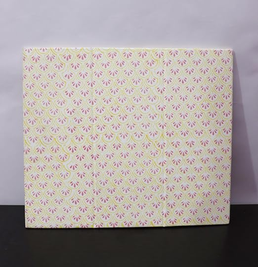 3.3 Gallon Cotton Hand Block Printed Paper Waste Basket |Small Decorative Trash Can for Housewarming Gifts in Living Room, Bedroom, Bathroom | Eco-Friendly, Plastic-Free (1, Small Yellow Pink)