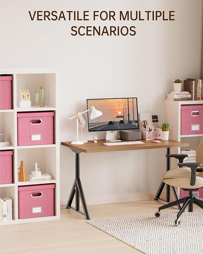 2 Pack File Storage Organizer, Filing Box, Portable File Box with Lid, Fit for Letter/Legal File Folder Storage, document organizer, New-pink