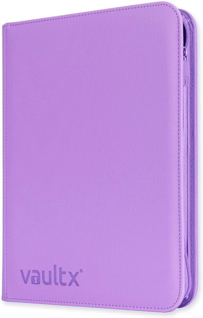 Vault X 9 Pocket Zip Binder, 360 Cards, Exo-Tec Material, 20 Side-Loading Pages (Purple)