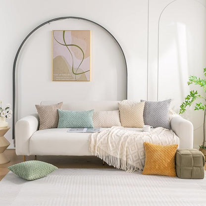 Set of 4 Neutral Decorative Throw Pillow Covers 22x22 Inch Corduroy Pillow Covers for Bed Couch Sofa Living Room Soft Square Cushion Cases