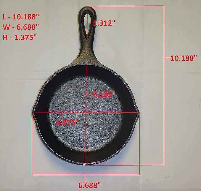Lodge Seasoned Cast Iron Skillet - PFAS-Free,Non-Toxic Cookware - Use with an Oven,Stove,Grill,or Campfire - Naturally Non-Stick & Oven Safe - 6.5 Inches,(Pack of 6)