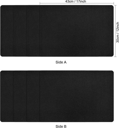 Myir JUN Placemats Dual Sided, Faux Leather Place Mats Set of 8 Indoor Placemats for Dining Table Non-Slip Washable Placemats Heat Resistant Outdoor Table Mats (Set of 8, Black)