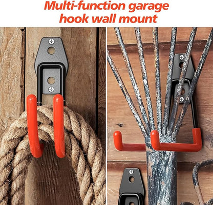 30 Pack Heavy Duty Garage Hooks,Solid Steel Wall Mount Hangers,with Anti-Slip Coating,for Hanging and Organising Ladder,Bike,Ropes,Broom,Garden,Yard and Power Tools