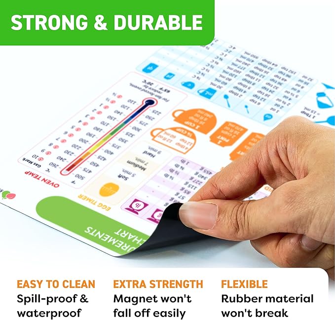 Momo & Nashi Kitchen Conversion Chart Magnet - Measurements Conversion Chart - Baking Supplies Baking Accessories Cooking Gadgets - Baking Kitchen Cooking Gifts for Women - Kitchen Gadgets