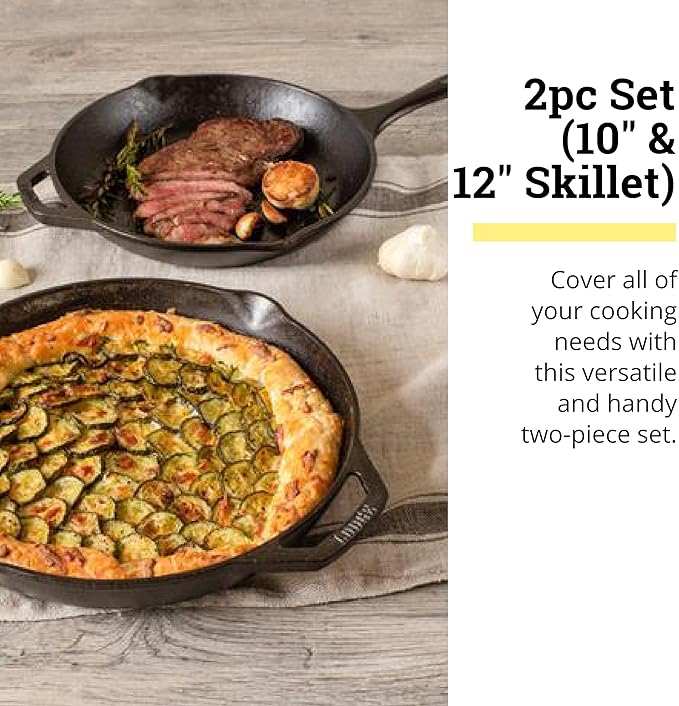 Lodge Chef Collection 2pc Set (10" & 12" Skillet)
