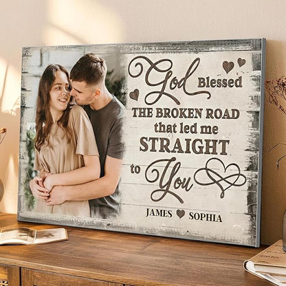 Love Signal Personalized Wall Art for Couples, Custom Photo Print Canvas/Poster/Frame, Valentine Day, Anniversary, Wedding, Birthday Gifts for Him Her Boyfriend Girlfriend, Husband Wife Bedroom Decor
