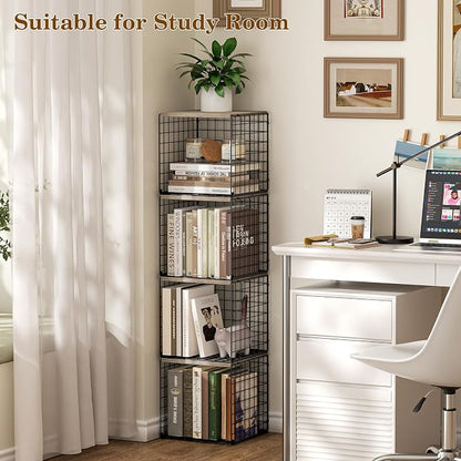 Dmevkic 2 Cube Small Bookcase,Bookshelf for Small Spaces Book Shelf,12.2 x 12.2 x 12.2, DIY Variable Stackable Cube Storage for Living Room,Office,Bedroom