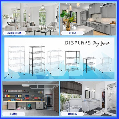 3 Tier Wire Shelving Unit Storage Rack, Metal Heavy Duty Utility Organizers, Organization Units for Metal Shelves, Pantry, Garage, Laundry Racks Durable Shelf Stand, 14"W x 24"L x 30"H, Black