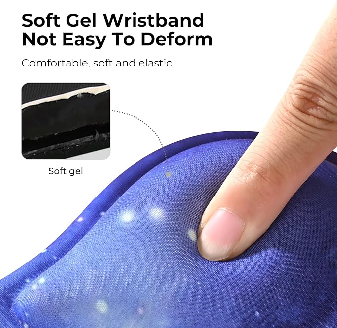 EooCoo Ergonomic Mouse Pad with Gel Wrist Rest Support Middle Concave Design, Relieve Wrist Pain, Non-Slip Base for Laptop, Computer, Office Desk Accessories, Carpal Tunnel Syndrome