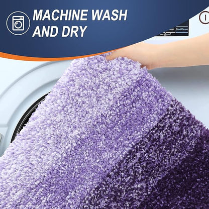 OLANLY Bathroom Runner Rugs Mat 47x24, Extra Soft Absorbent Microfiber Bath Rugs, Rubber Backing, Quick Dry, Washable Long Bath Mats for Bathroom Floor, Tub and Shower, Home Decor Accessories, Violet