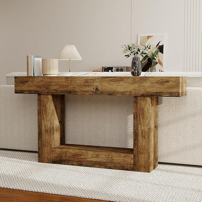 Spaco 63'' Long Console Table,2 Tier Farmhouse Entryway Table Sofa Table with Storage,Wood Behind Couch Table for Living Room, Hallway,Foyer