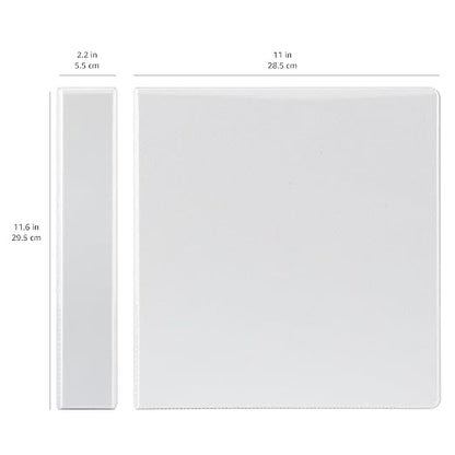 Amazon Basics 3 Ring Binders, 1.5 Inch D-Ring Organizer for School, Home Office, White, 4 Pack