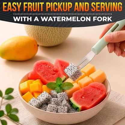3-in-1 Watermelon Slicer Tool — Stainless Steel Portable, Mess-Free Multi-Use Kitchen Gadget for Summer Picnic, BBQ, Pool Party, Family Hosting, Hostess Gift Idea — Watermelon Cutter Slicer Tool Kit