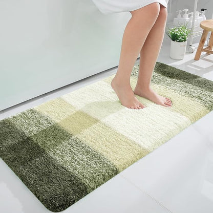 OLANLY Large Bathroom Rugs Mat 45x27, Extra Soft Absorbent Microfiber Bath Rugs, Rubber Backing, Quick Dry, Washable Bath Mats for Bathroom Floor, Tub and Shower, Home Decor Accessories, Dark Green