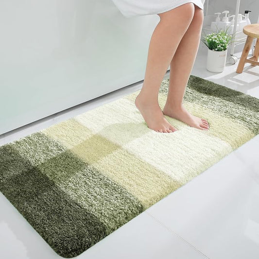 OLANLY Large Bathroom Rugs Mat 45x27, Extra Soft Absorbent Microfiber Bath Rugs, Rubber Backing, Quick Dry, Washable Bath Mats for Bathroom Floor, Tub and Shower, Home Decor Accessories, Dark Green
