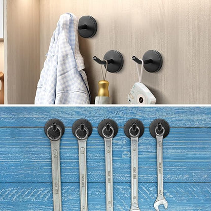 NearMoon Coat Hooks, Wall Mount Hooks for Hanging Hat Hurse Robe, 304 Stainless Steel Heavy Duty Towel Hangers for Bathroom Livingroom Hotel Kitchen Garage, 6 Pack (2 Inch, Matte Black)